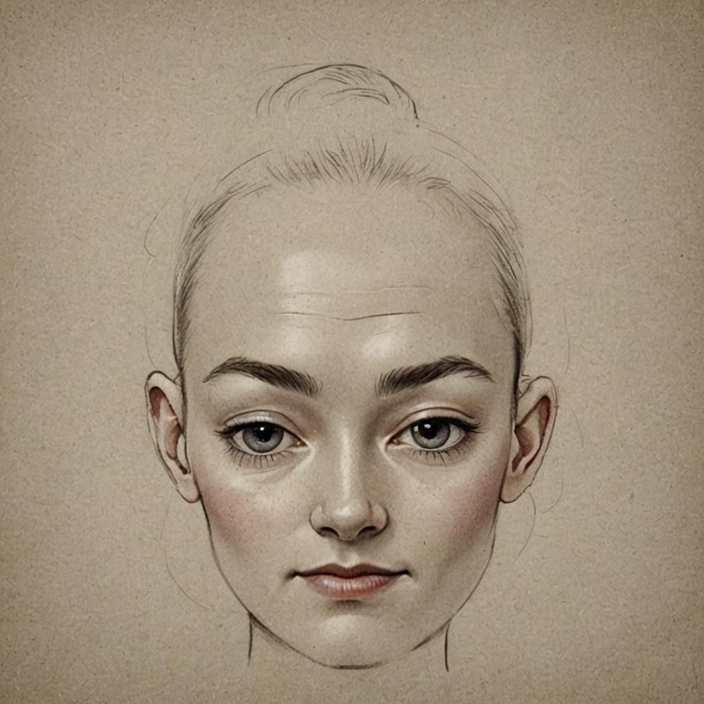 Detailed Portrait of a Woman with Curly Hair