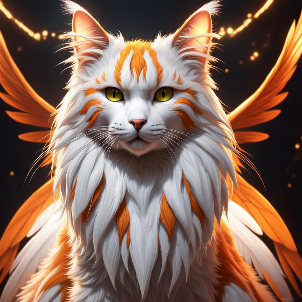 Winged Orange Cat: Fantasy Concept Art