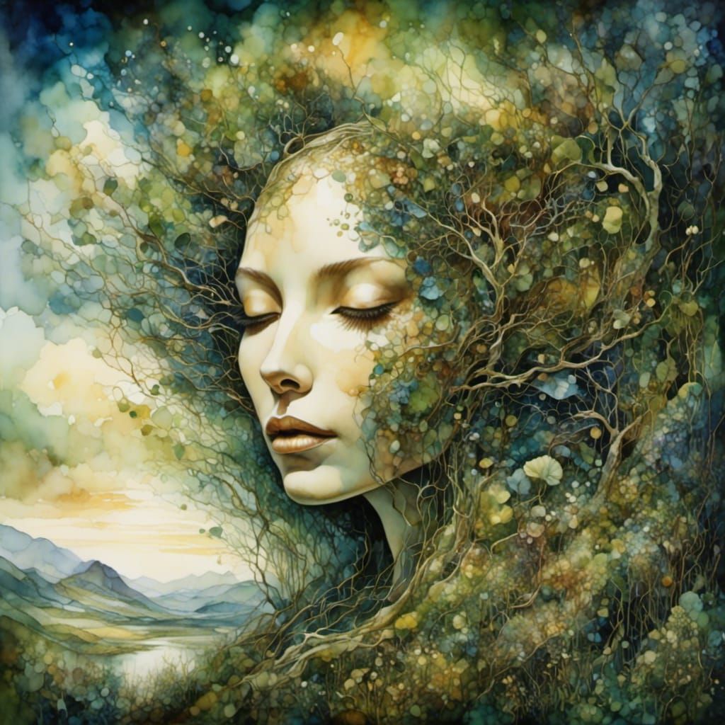 Surreal Stone Face in Natural Landscape