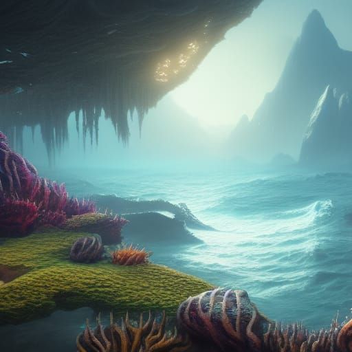 Fantastical Ocean Matte Painting in Deep Color
