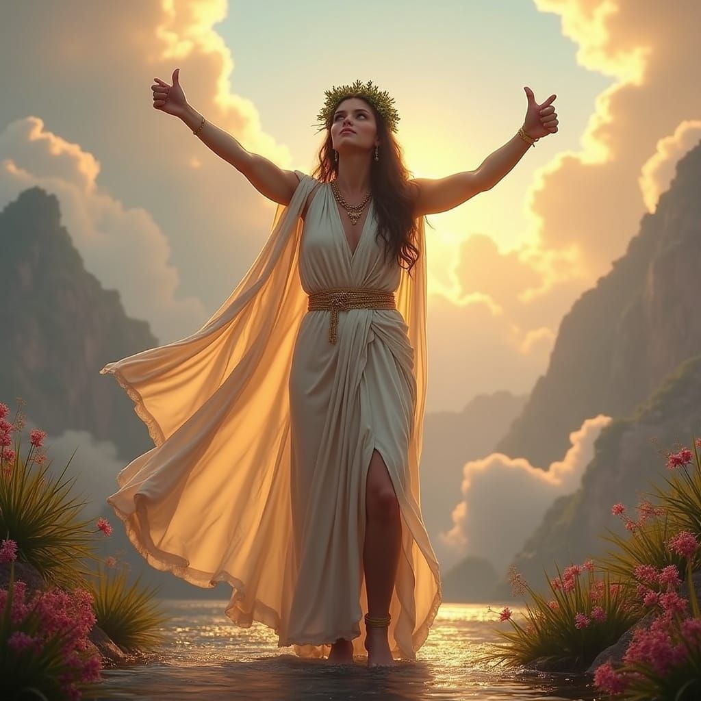 Greek Goddess in Springtime Splendor