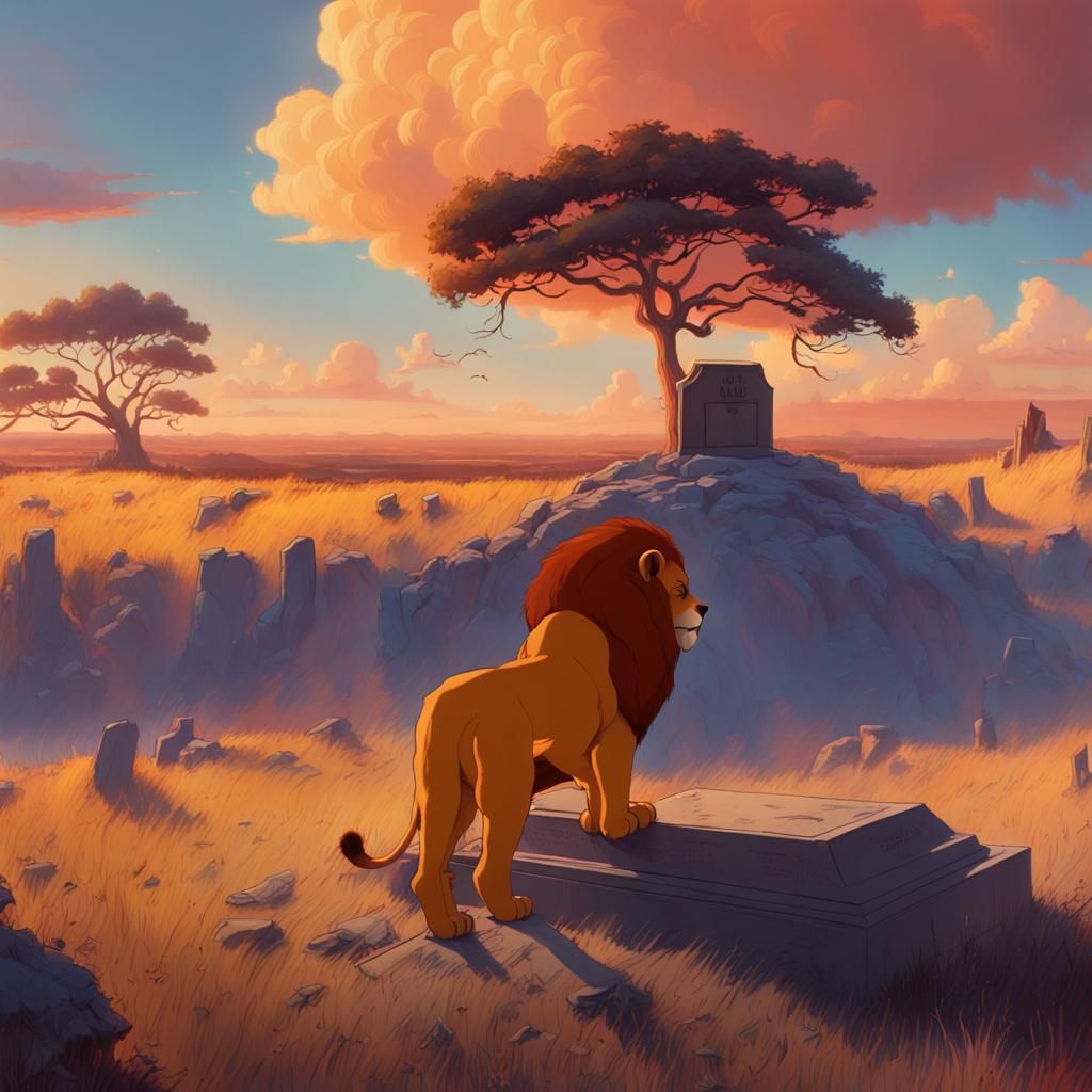 Simba at Mufasa's Grave: A Digital Matte Painting