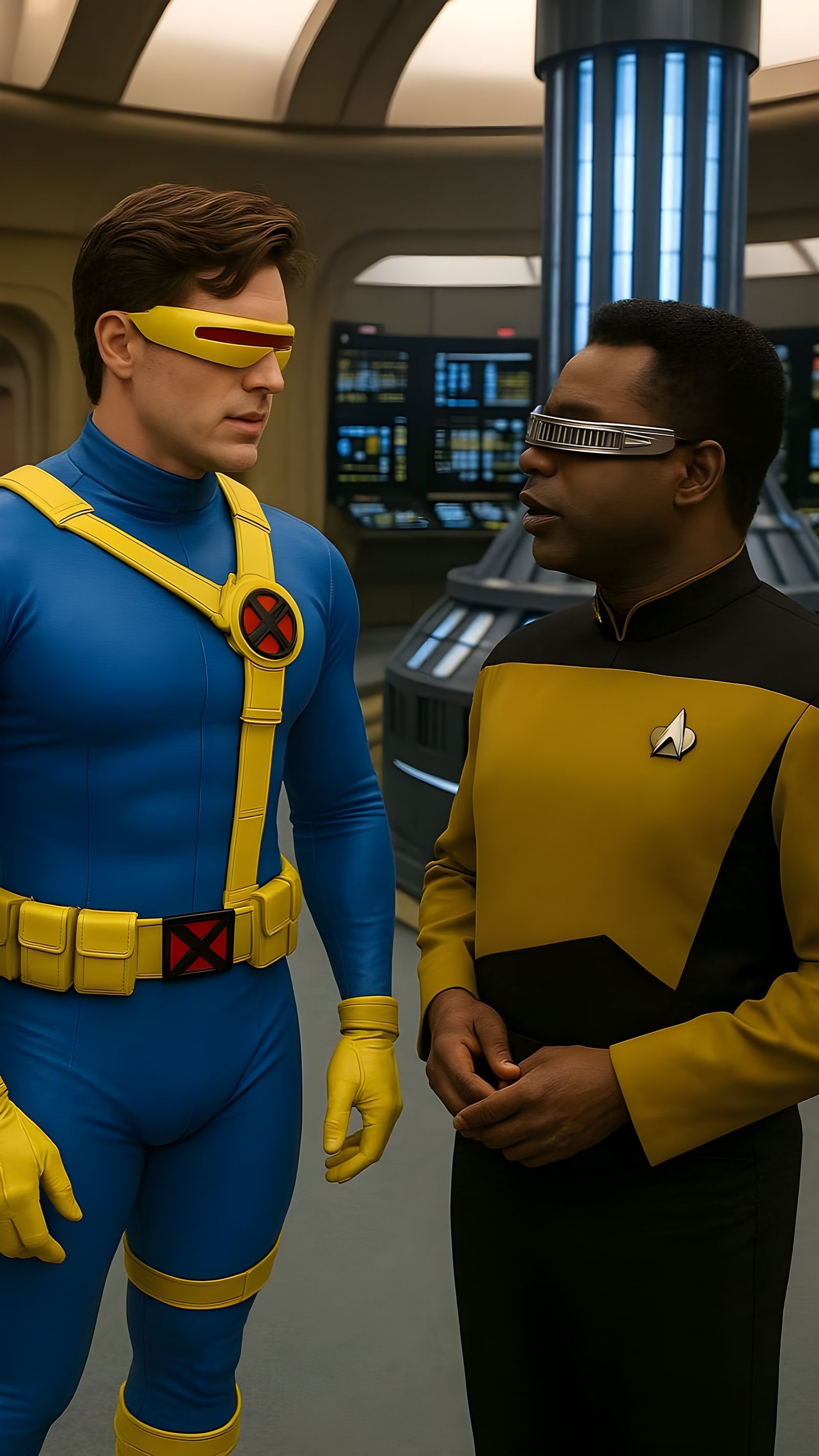 Cyclops & Geordi La Forge in Enterprise Engineering