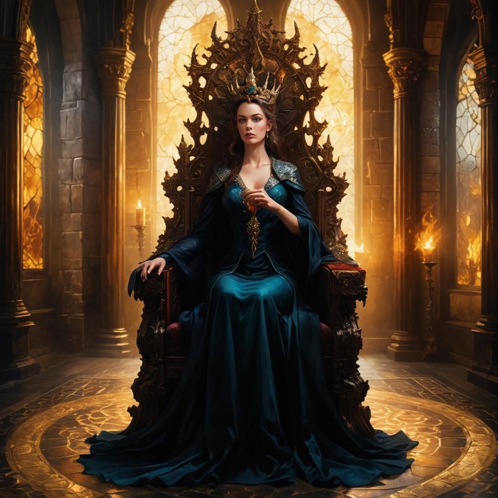 Norn Queen Portrait in Obsidian Castle Hall