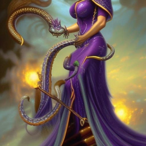 Ethereal Naga Hybrid in Fantasy Style