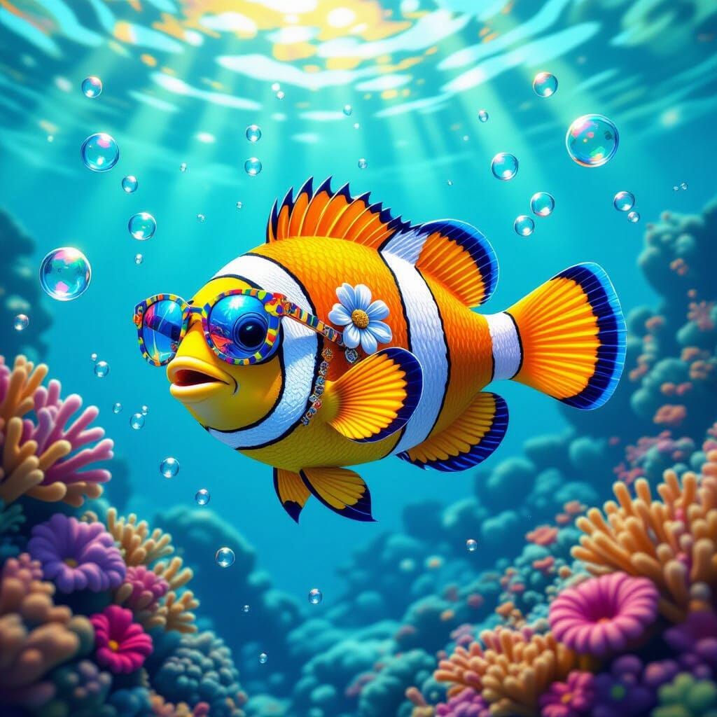 Sunny Funny Fish 🕶️🐠🌼