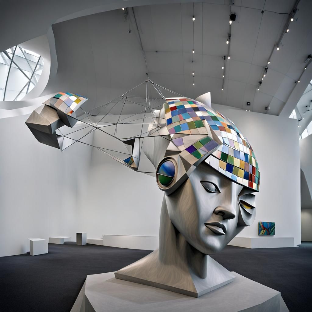 Surreal Art Gallery with Kinetic Sculptures