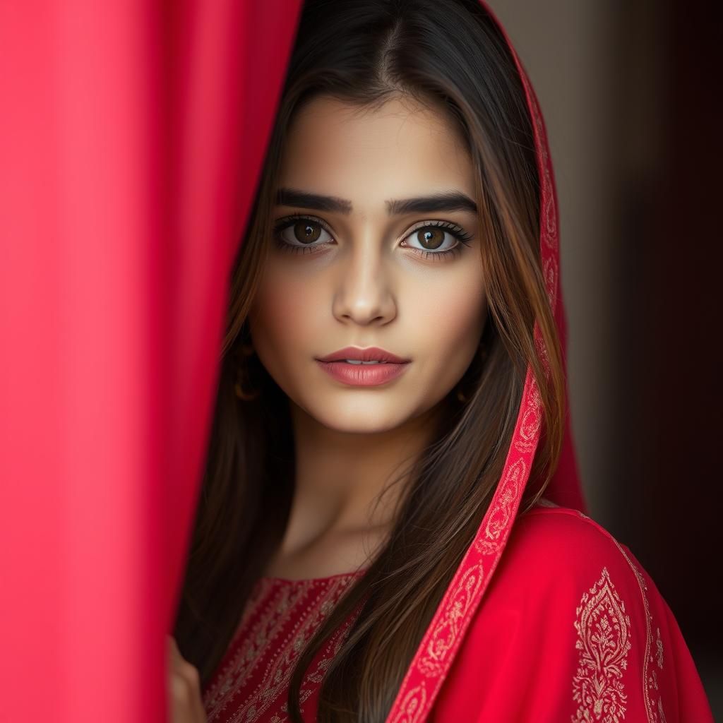 Pakistani Girl in Qameez Shalwar Portrait