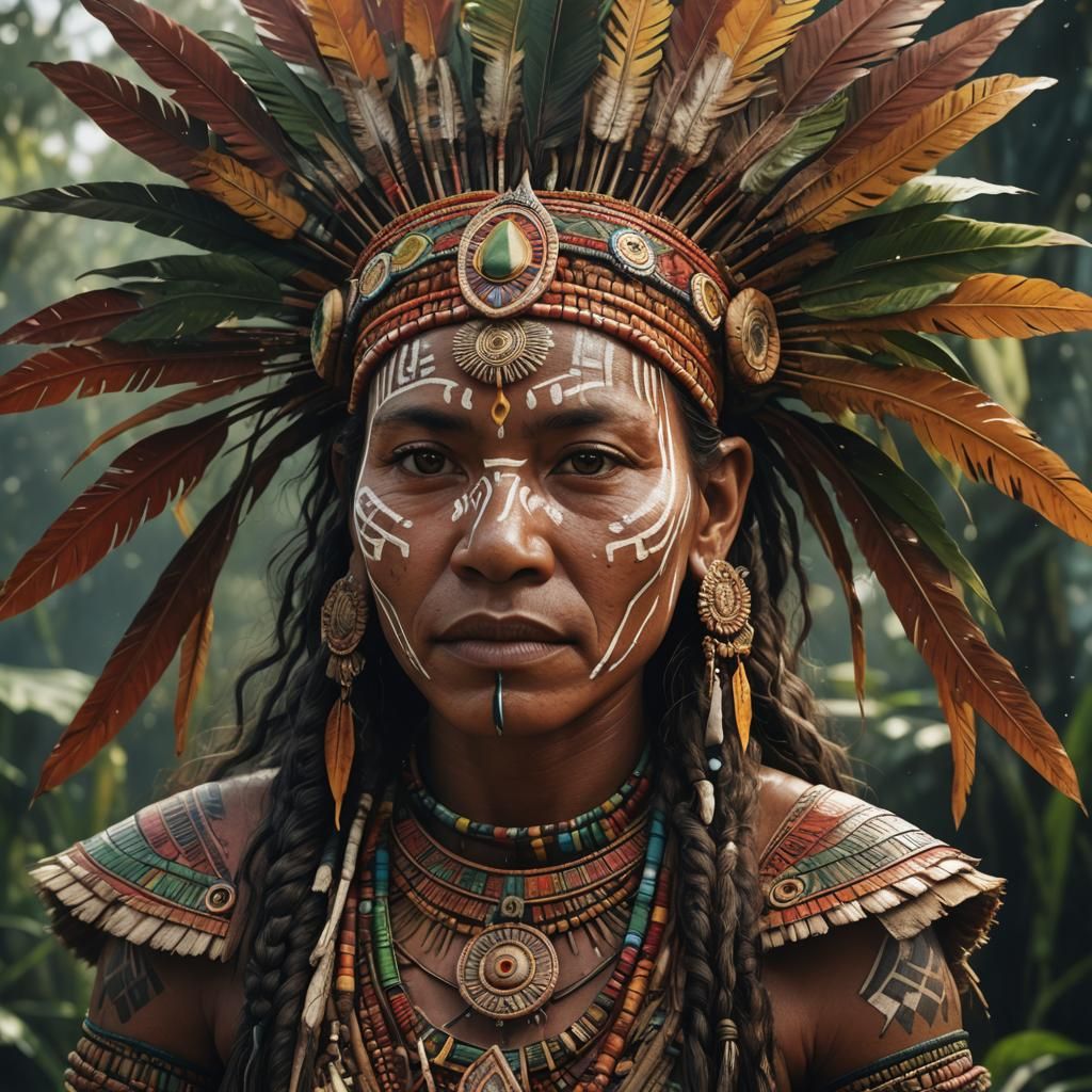 Beautiful Amerindian Woman: Detailed Matte Painting