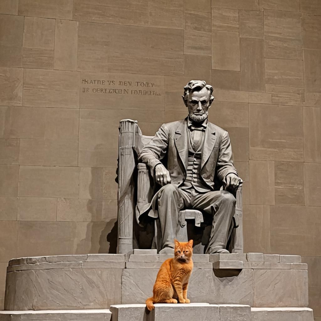 Lincoln and Feline Friend at Ford's Theater