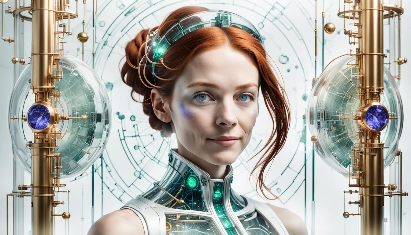 Nordic Princess Portrait with Sacred Geometry, Digital Art