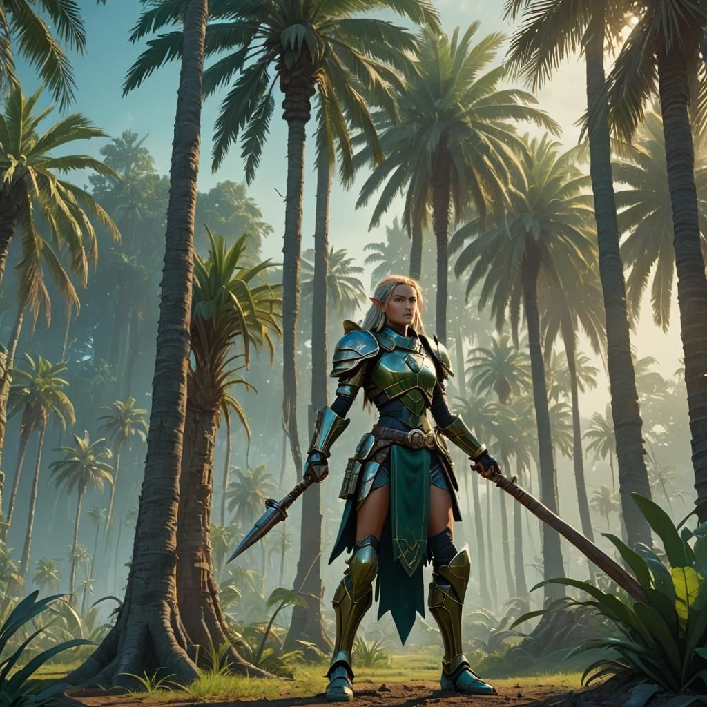 Elf Fighter Before Bionicle Palm Trees