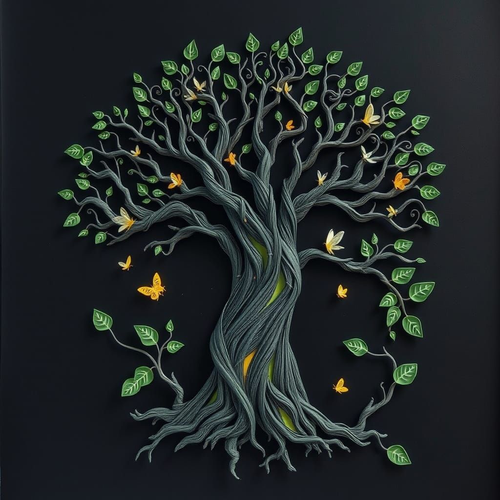 Baobab Tree of Life: 3D Quilling Cut Paper Art