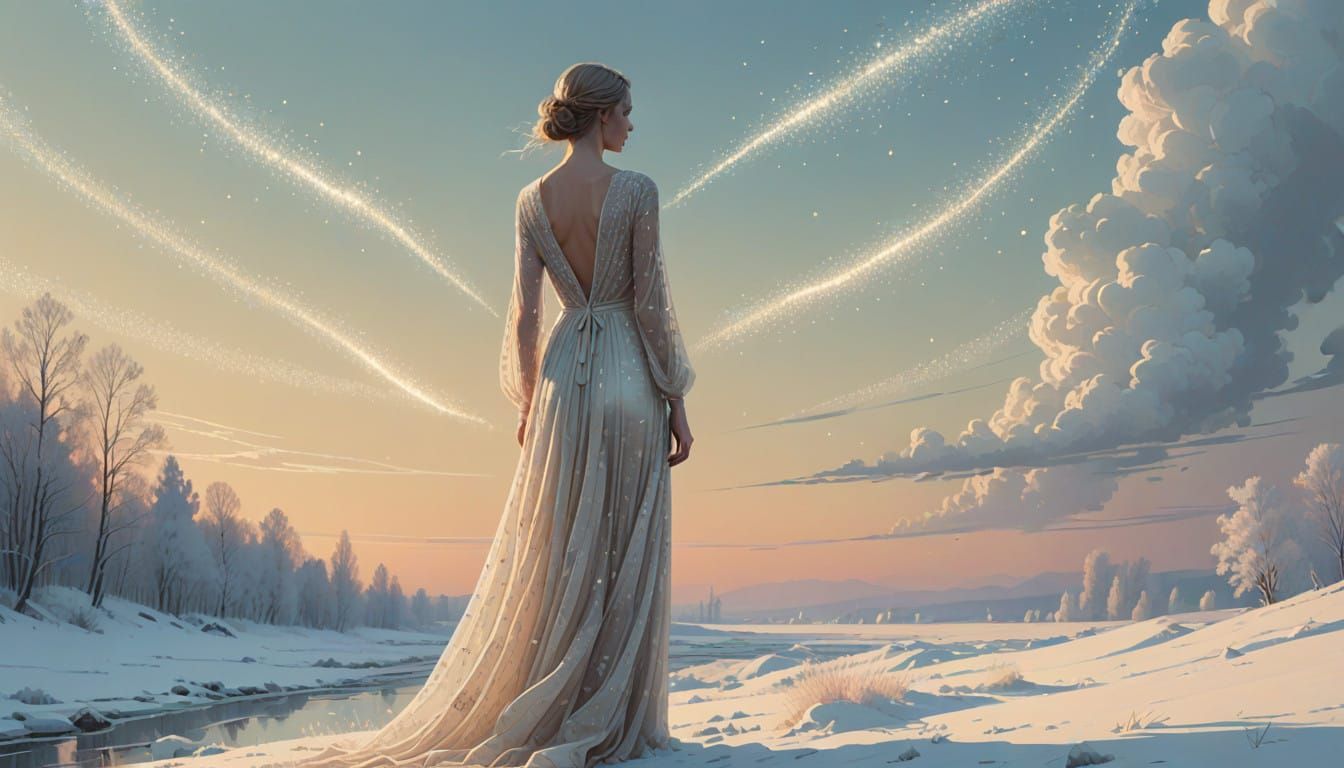 Ethereal Figure in Weightless Wonder, in a Dreamy, Surreal A...