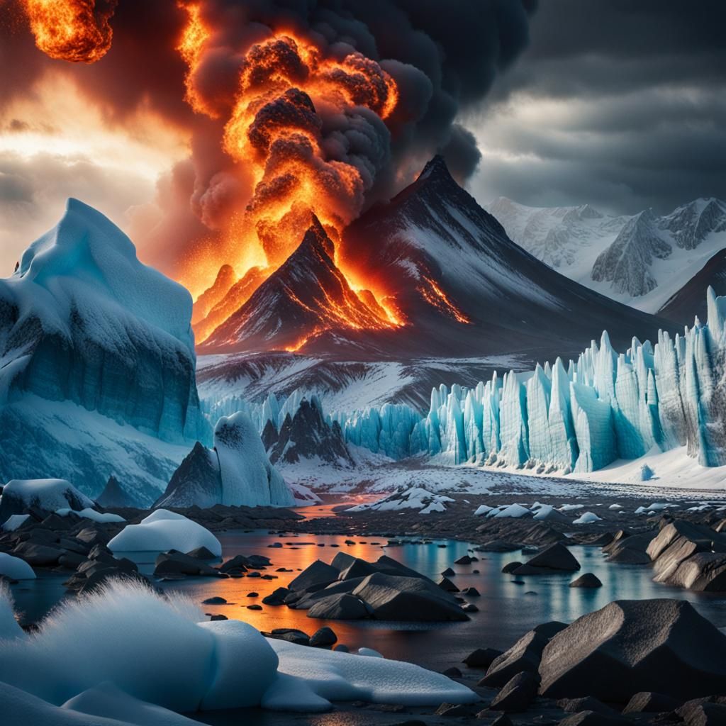 Fire and Ice: A Landscape of Raw Power