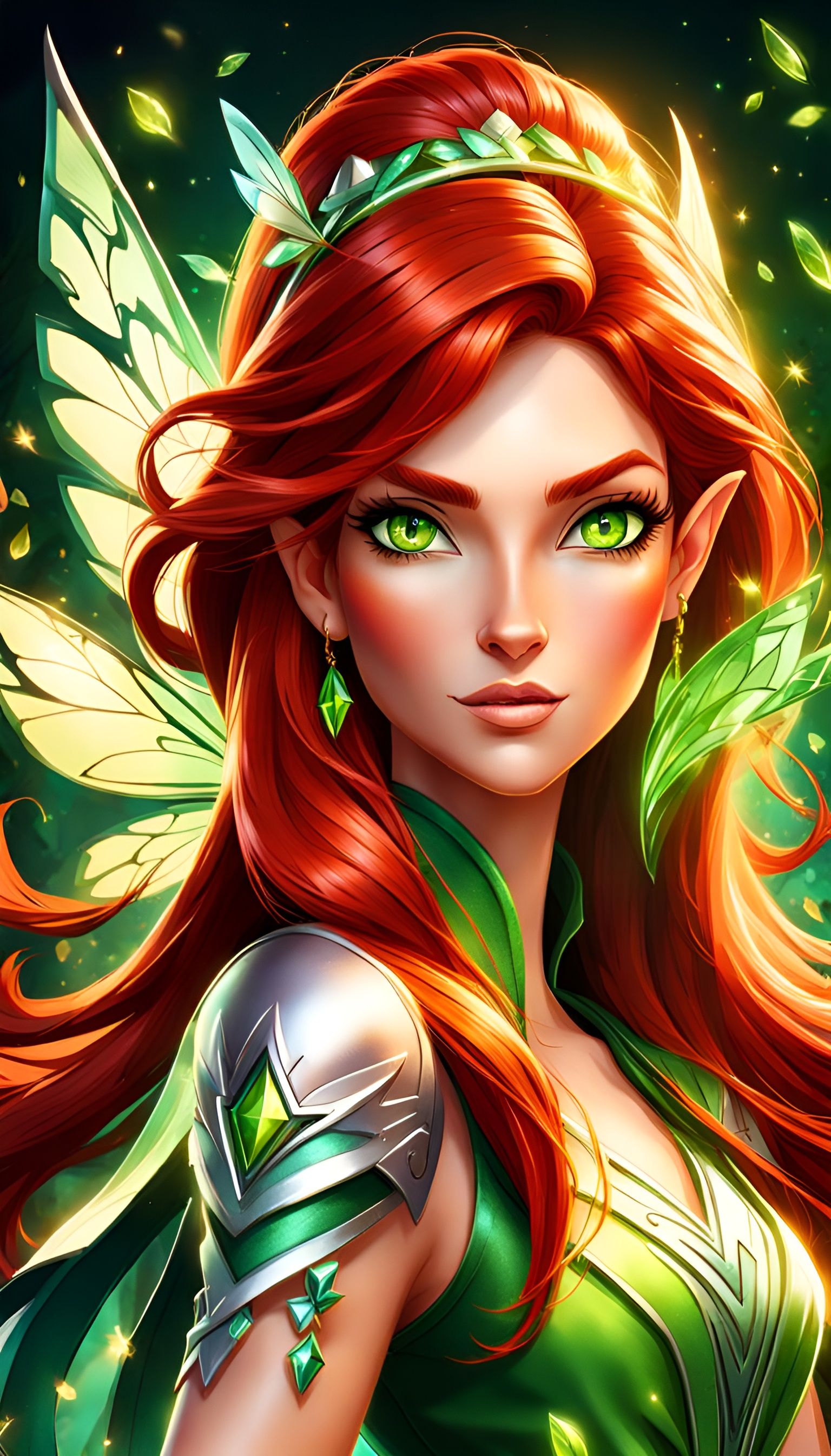 Red-Haired Fairy in Winx Club Style Illustration