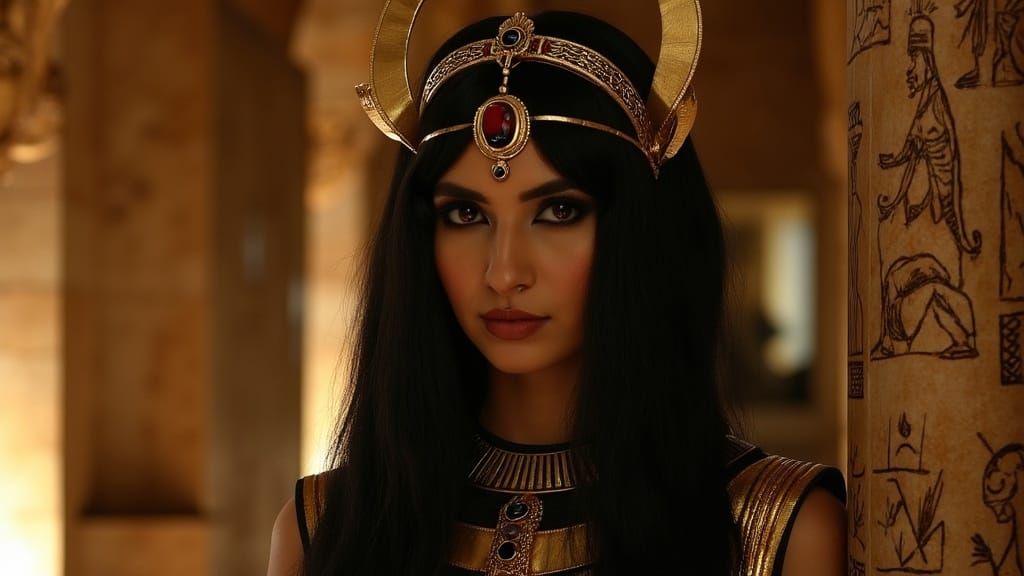 Mysterious Egyptian Queen Nephthys in Dark Fantasy Realism