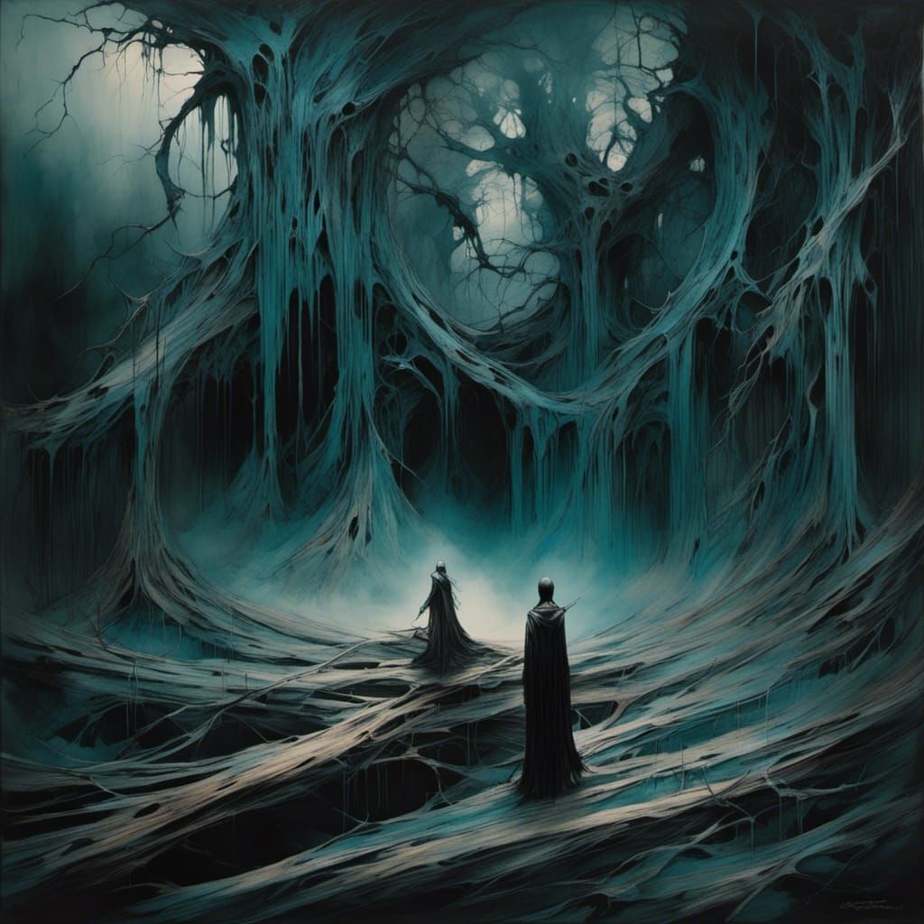 Dramatic Forest Scene Reflecting Inner Turmoil