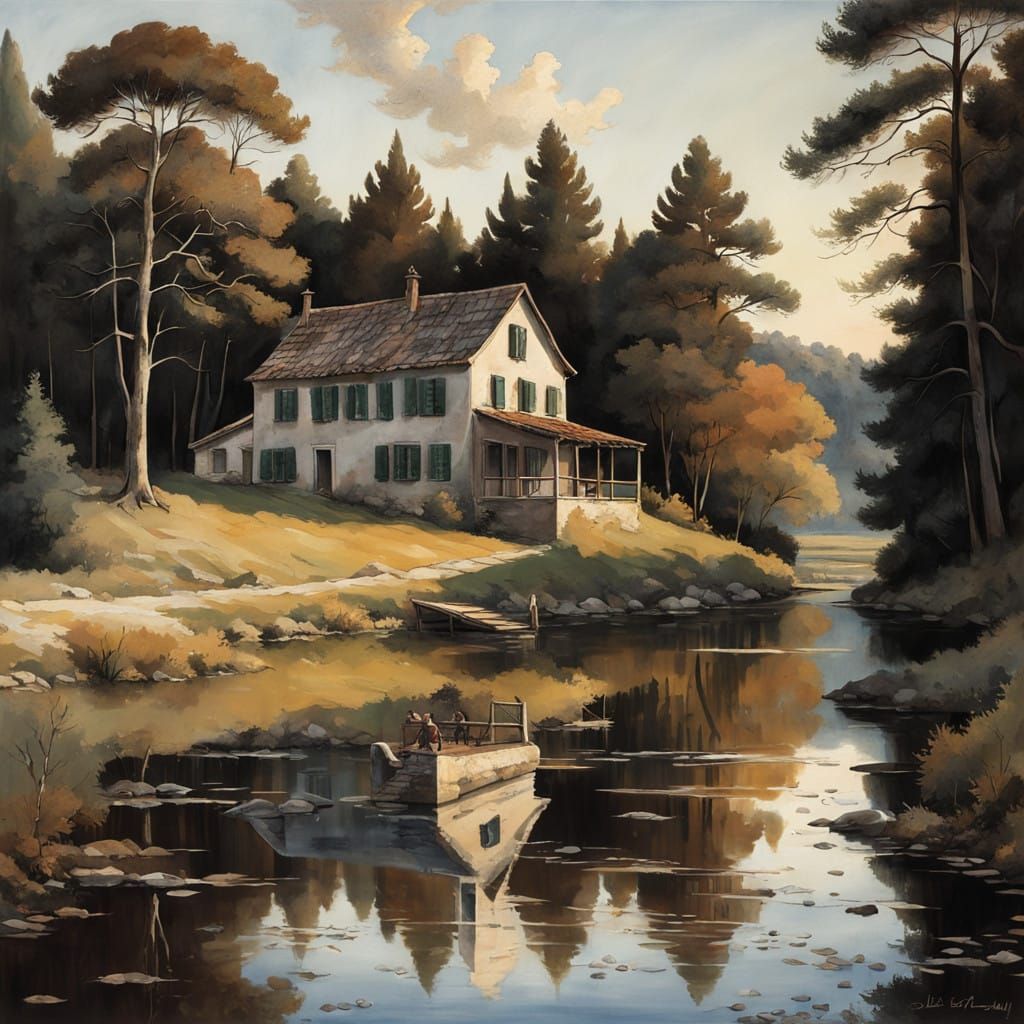 Serenity of a Golden Italian Lake Town