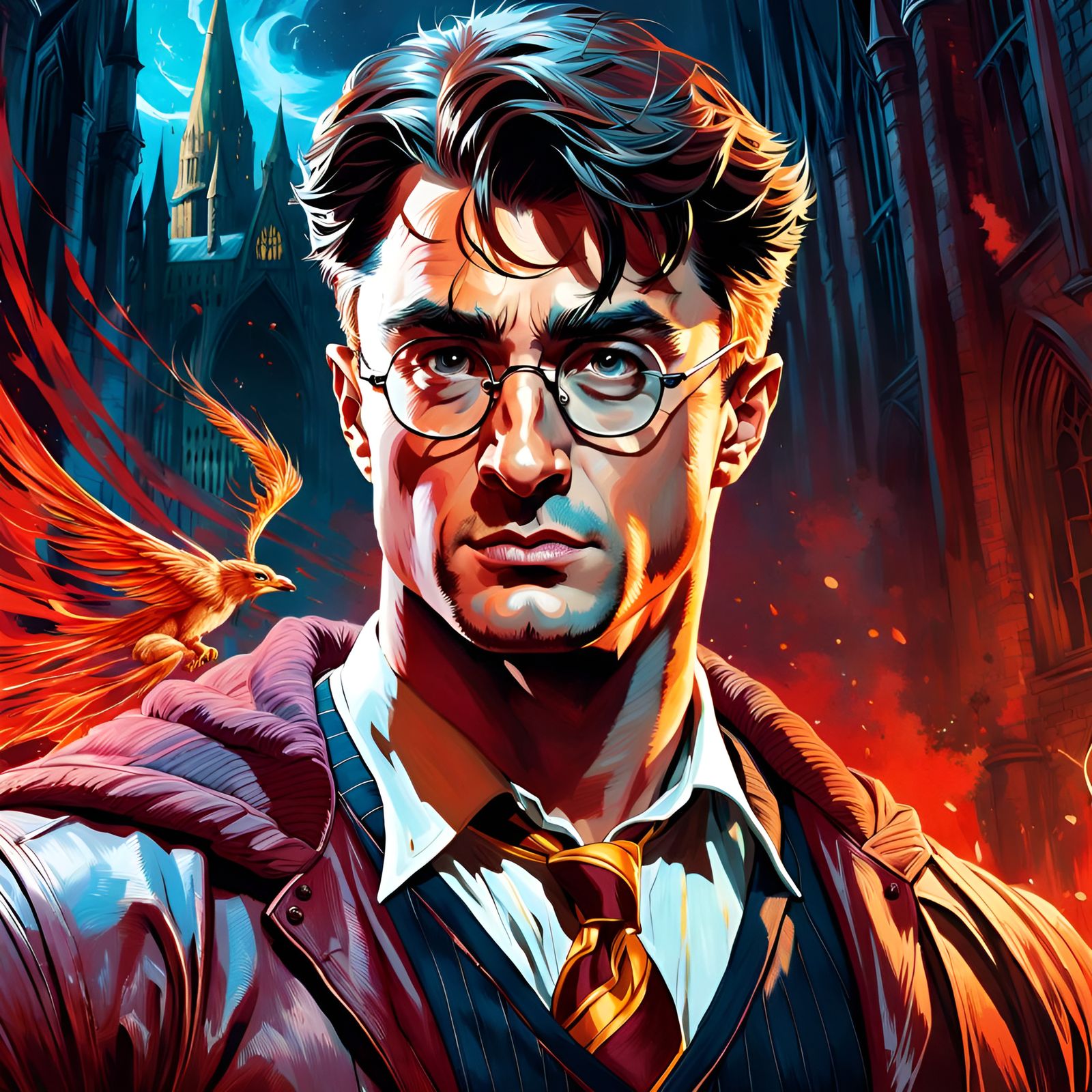 Muscular Harry Potter Pin-Up Art