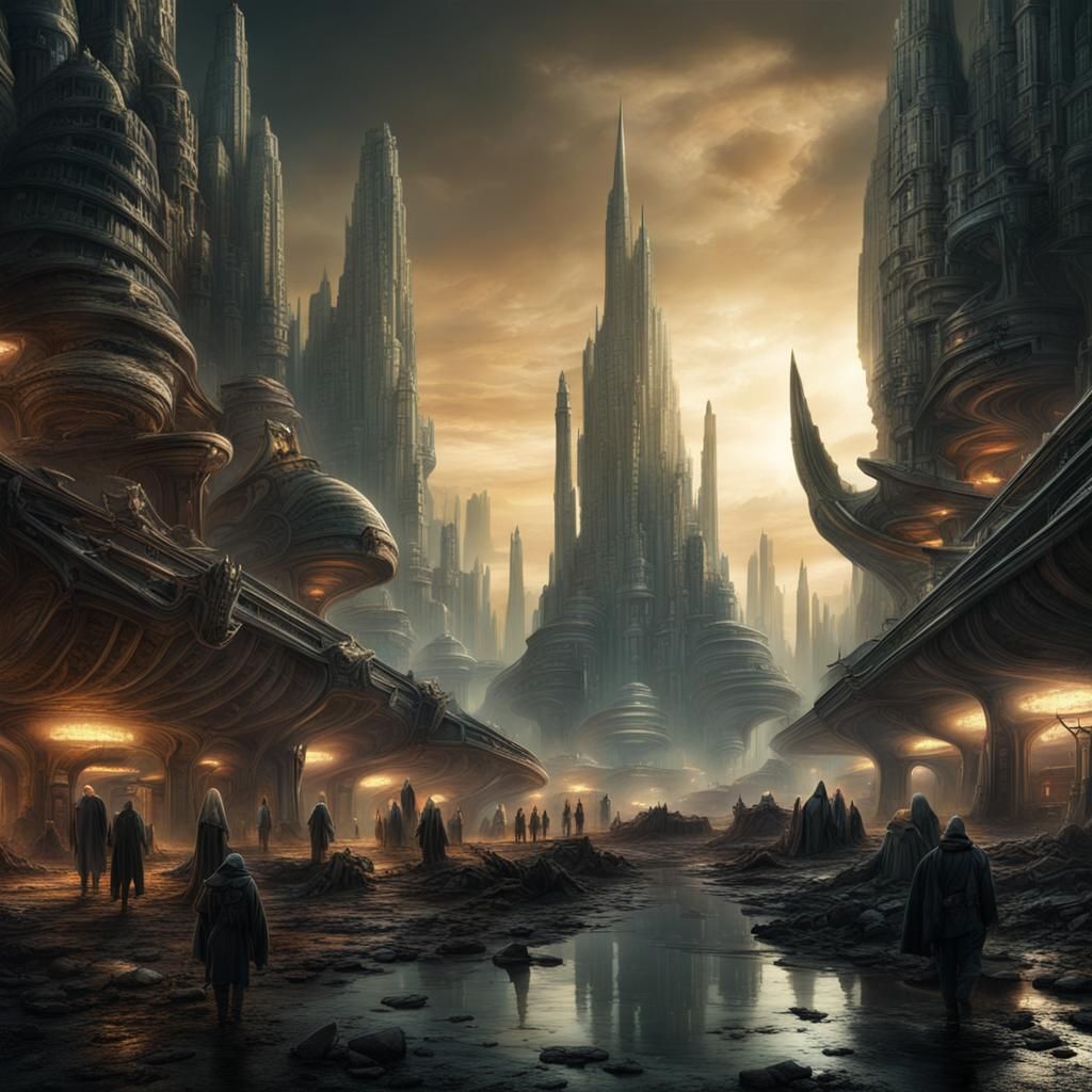 Epic Alien Underground City: Digital Matte Painting