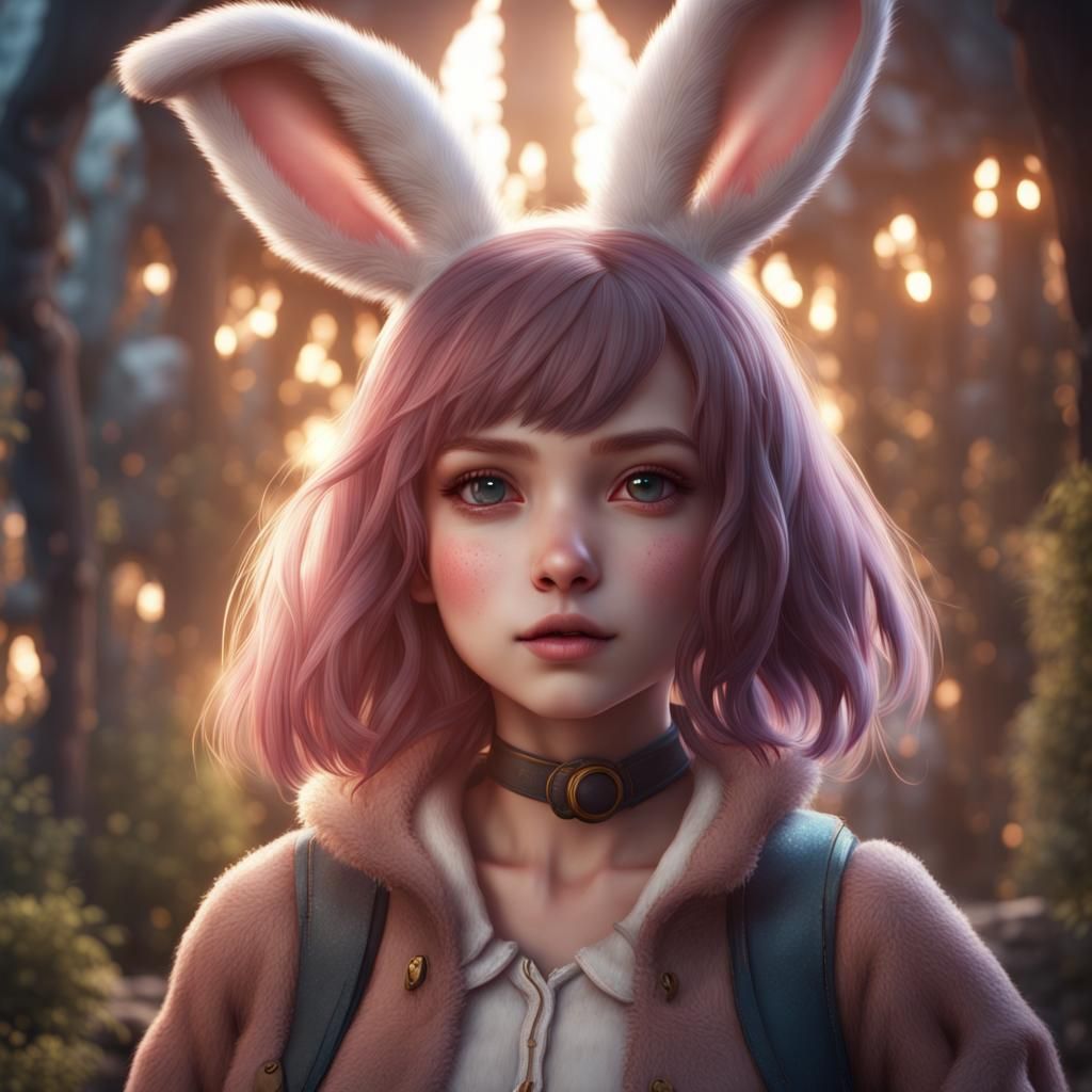Cute Bunny Girl Fantasy Concept Art