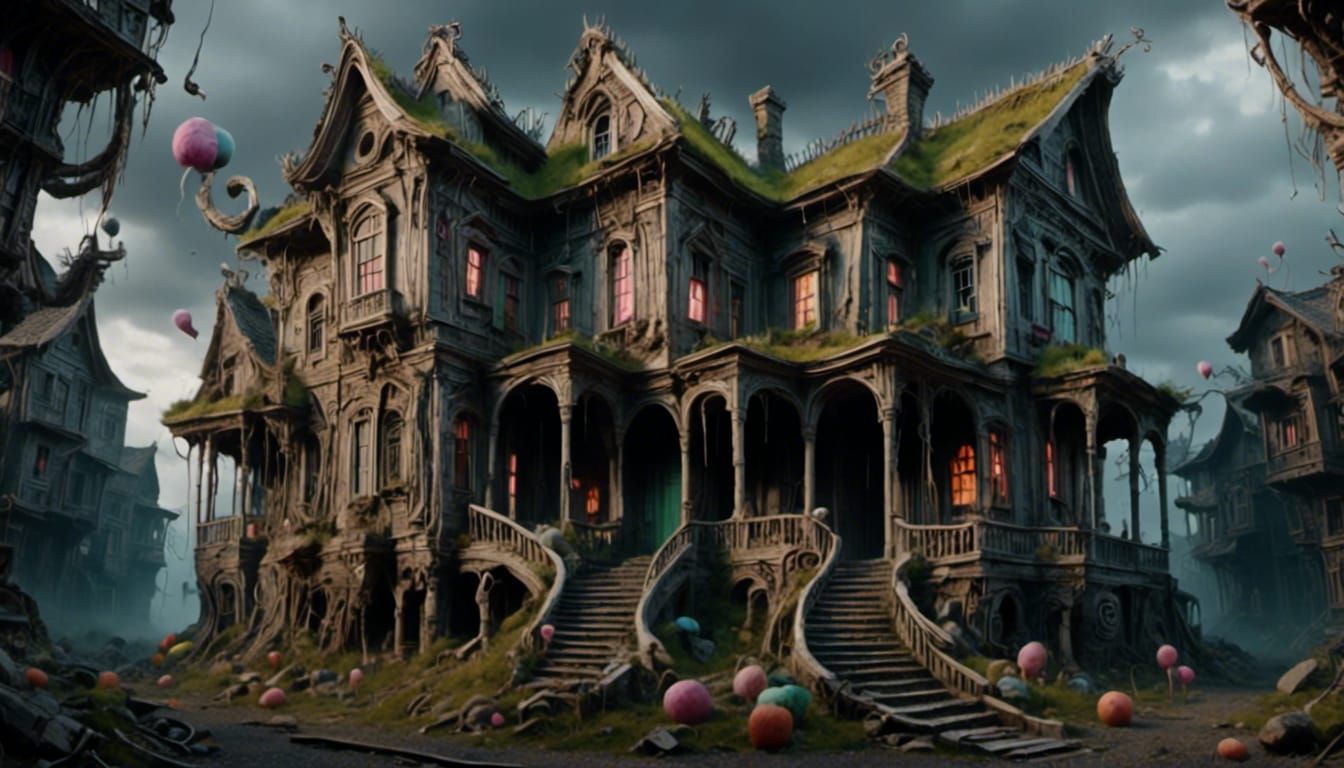 Whimsical Jelly House in Cartoon Style