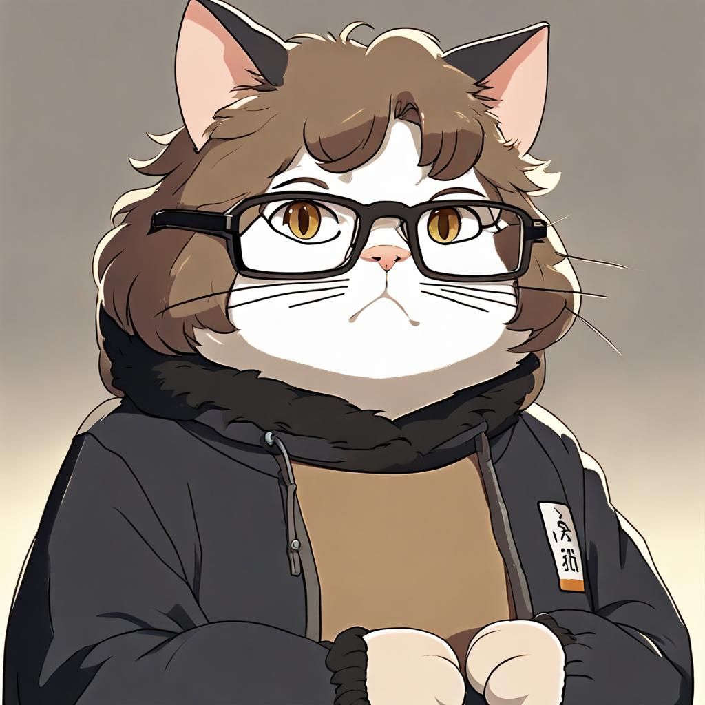 Furry Feline Character in Studio Ghibli Style