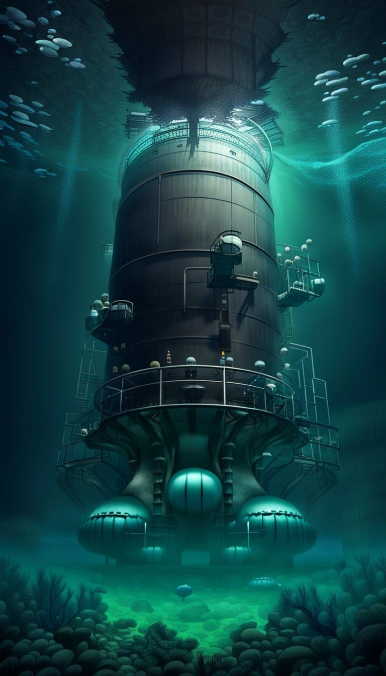 Underwater Nuclear Reactor Visualized by AI