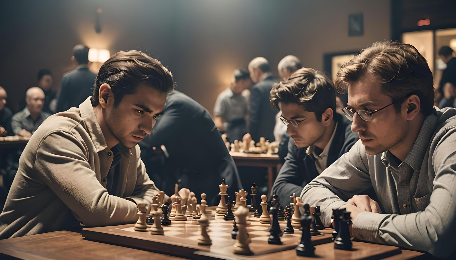 Intense Chess Tournament Scene in High Resolution