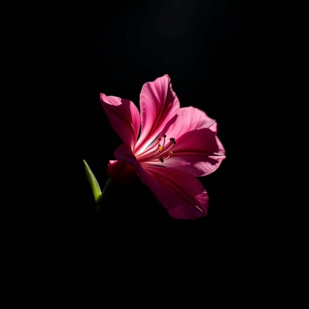 Hyperrealistic Azalea in Velvety Black