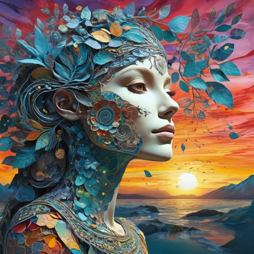 Mesmerizing Bio Art Paper Collage in 8K