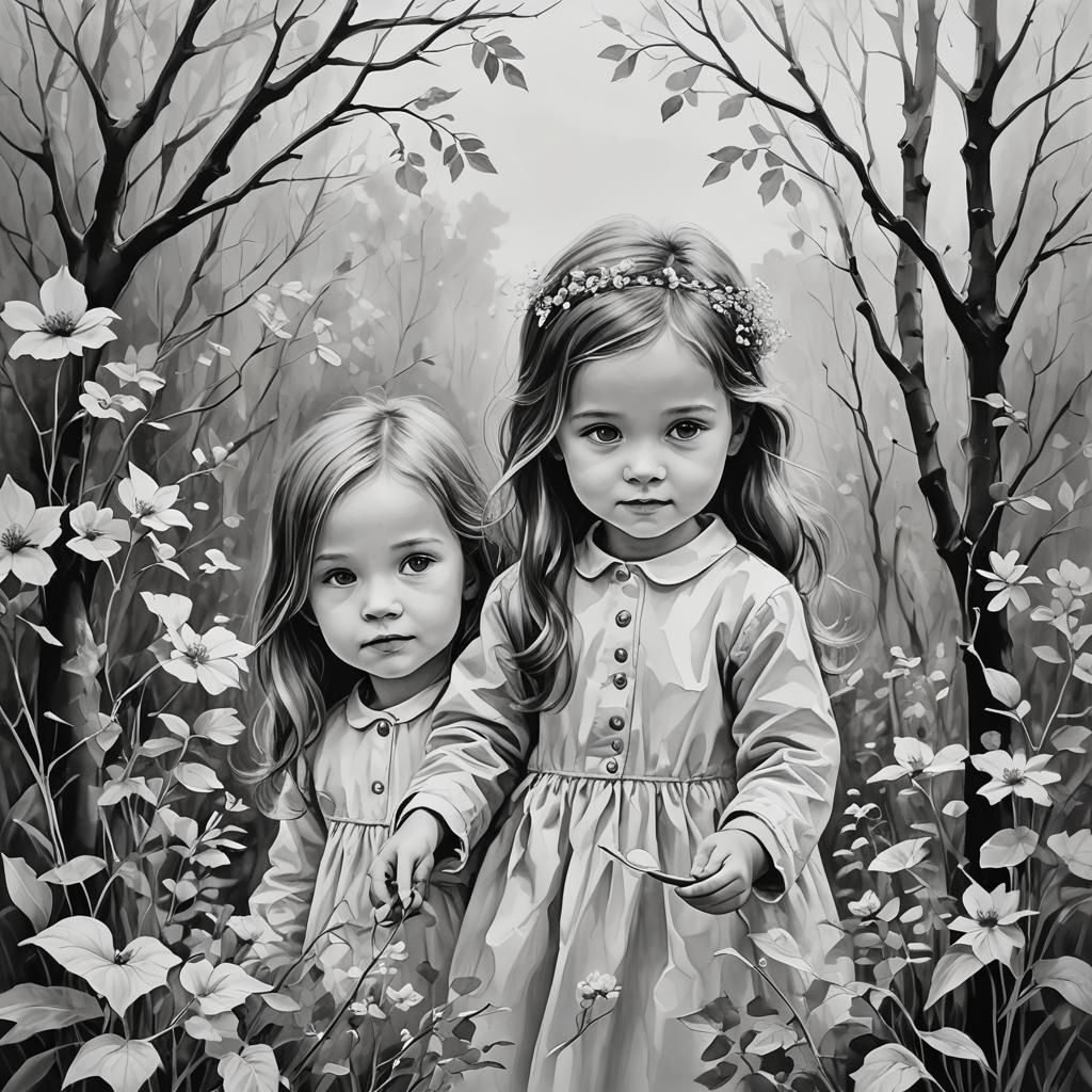 Monochrome Oil Painting Ready for Illustration