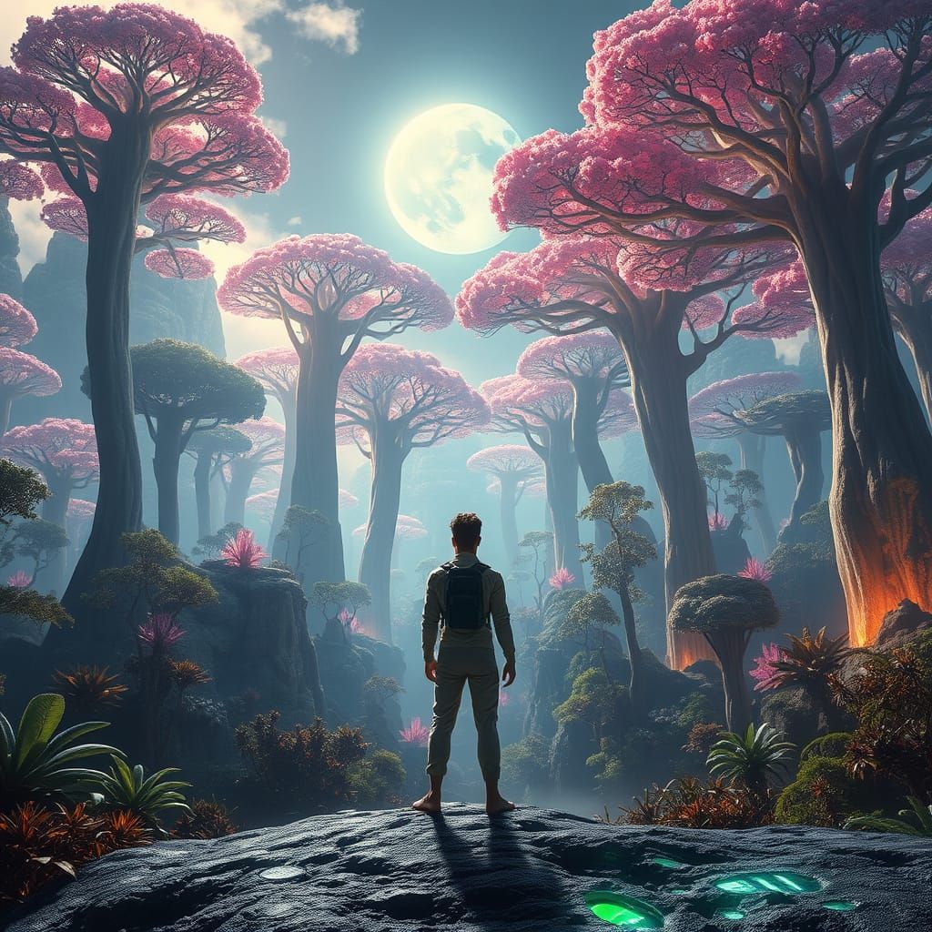 Alien Jungle in Bioluminescent Hyperrealism