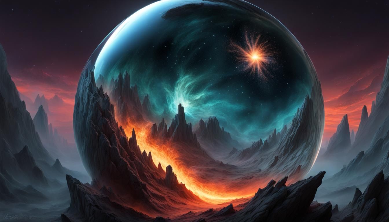 Nebula Explosion Inside Glass Spheres