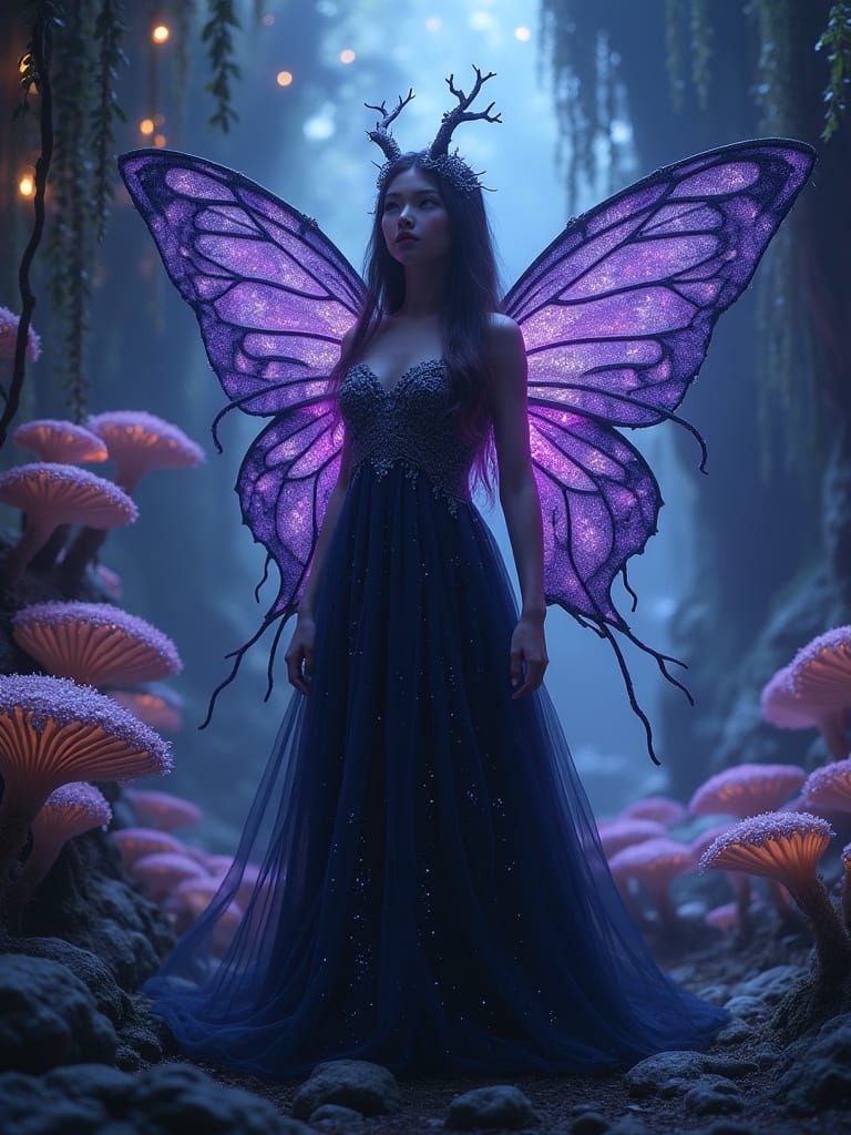 Mystical Goddess of the Subterranean Realm in Hyperrealistic...