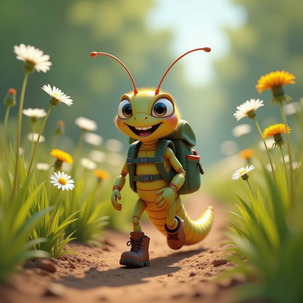 Hybrid Hiking Bug in Animated 3D Render