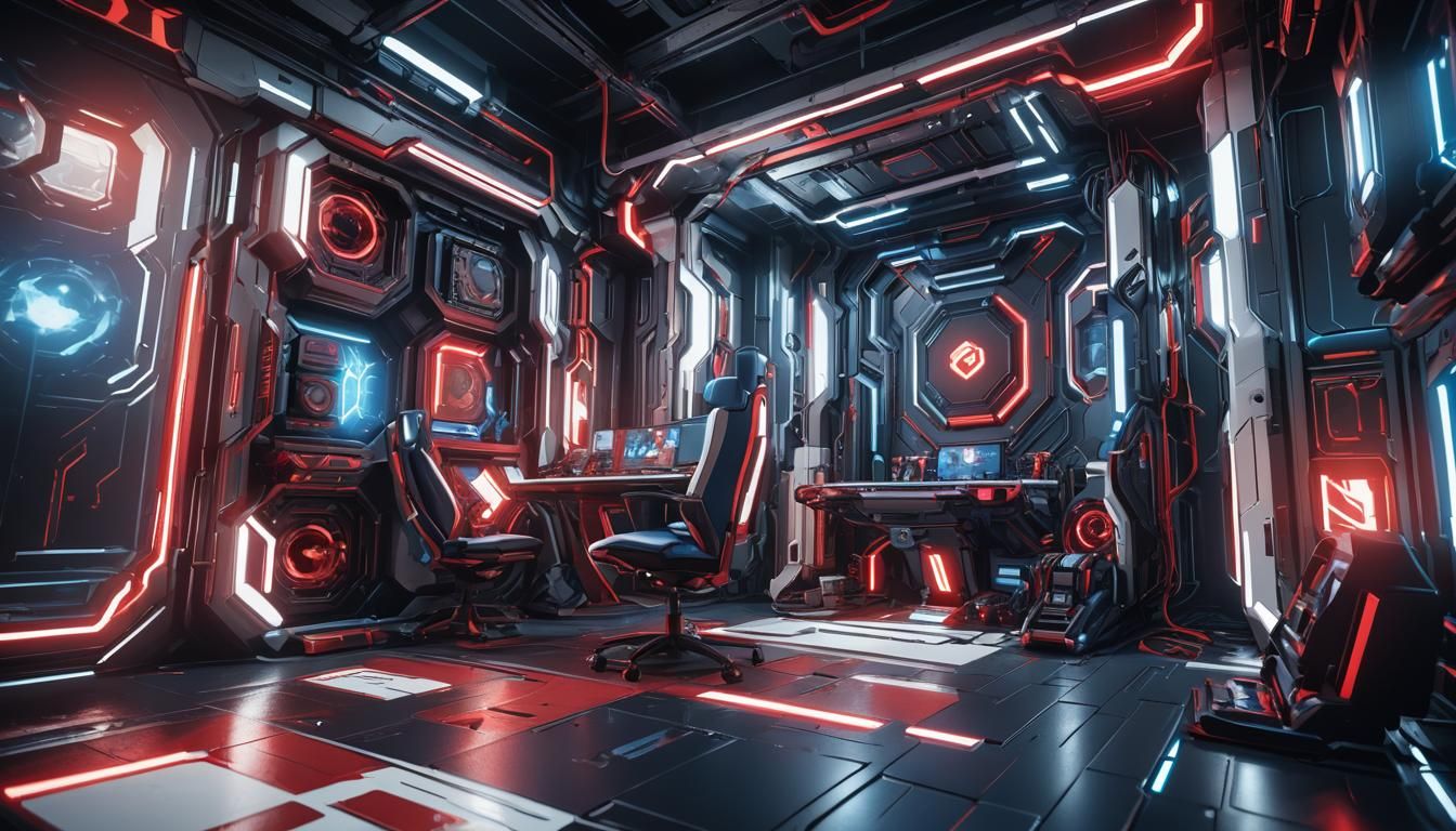 High Tech Gaming Computer Wallpaper in 3D