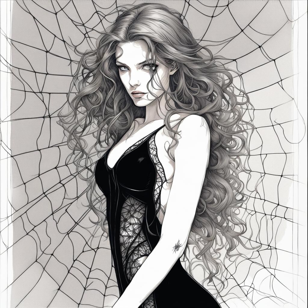 Woman in Black Dress: Chris Bachalo Comic Art