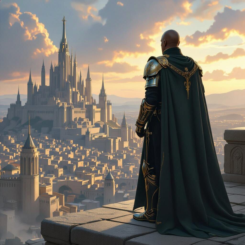 Captain Sisko as Gondor Commander on Minas Tirith Ramparts