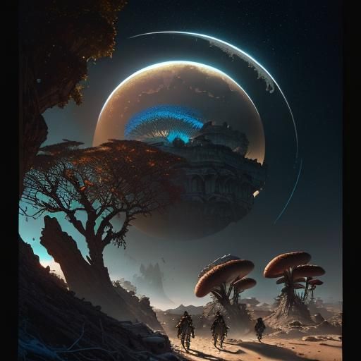 Ancient Mars Lizard People in Hyperdetailed Concept Art