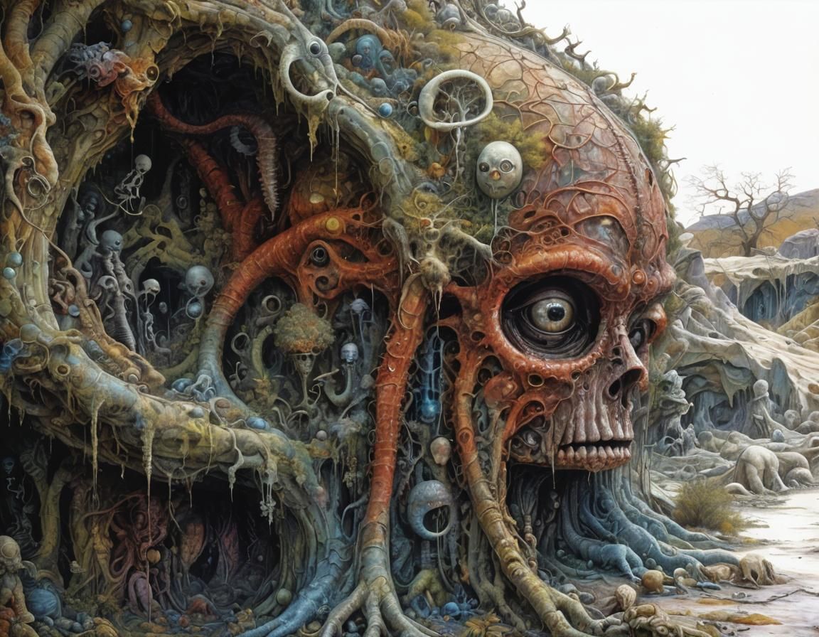 Surreal Landscape Painting in Alternate Universe