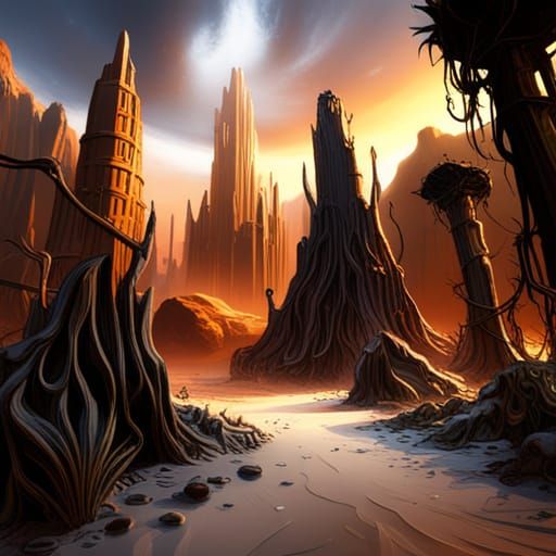 Demonic Hellscape Labyrinth with Carnivorous Fauna