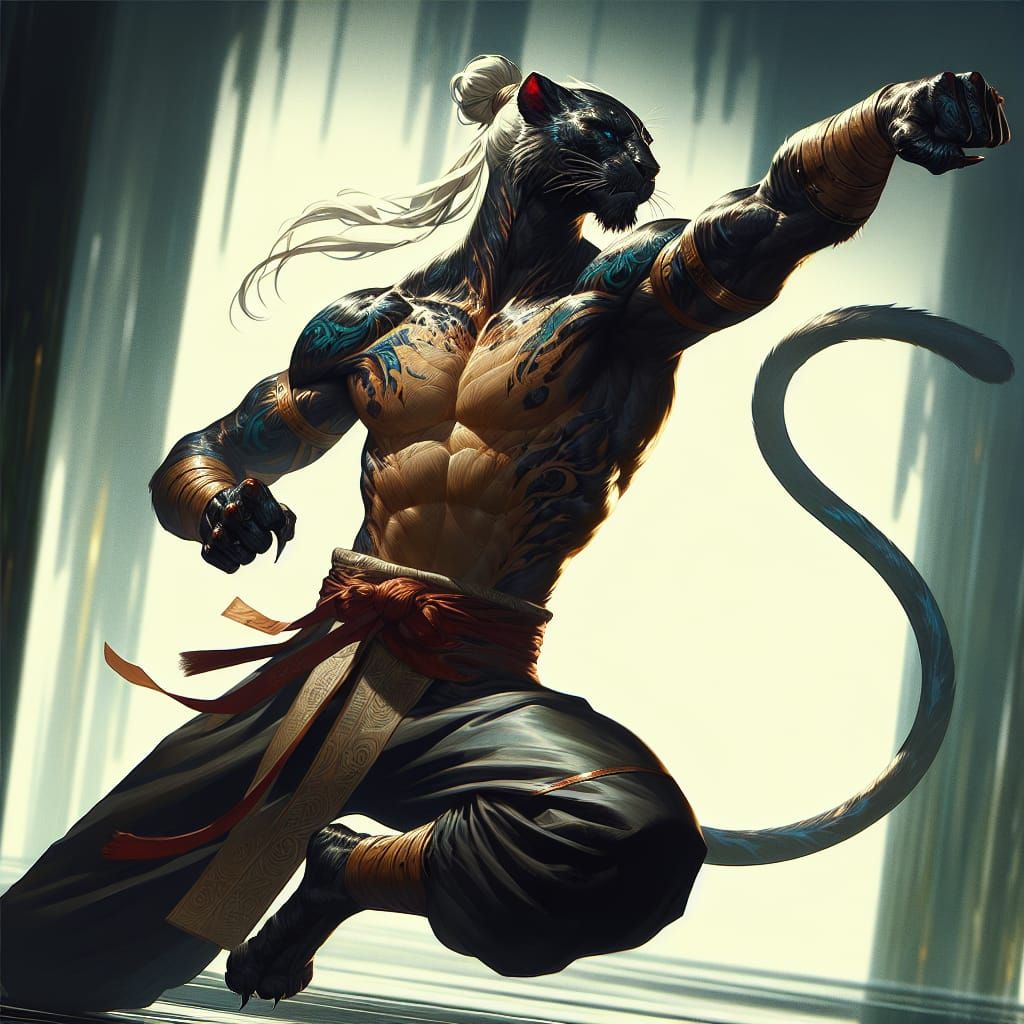 Pantherborn Martial Arts Kata in Fantasy Art Style