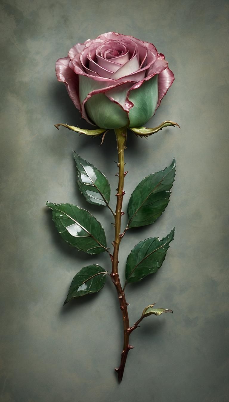 Tourmaline Rose Gemstone Sculpture