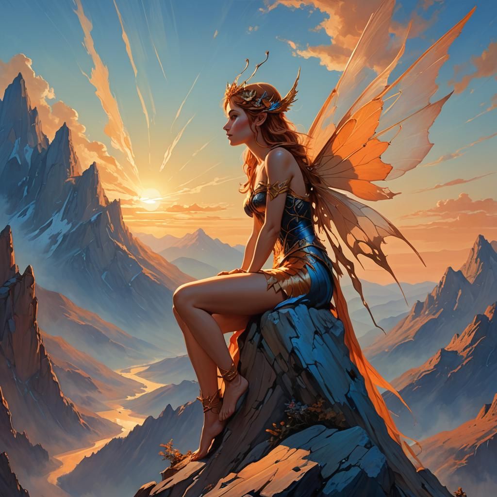 Fantasy Fairy Sunset: Inspired Art in 8k