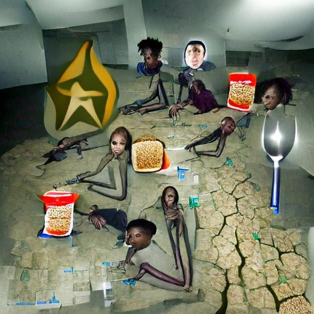 Desolate Scene of Starvation and Despair