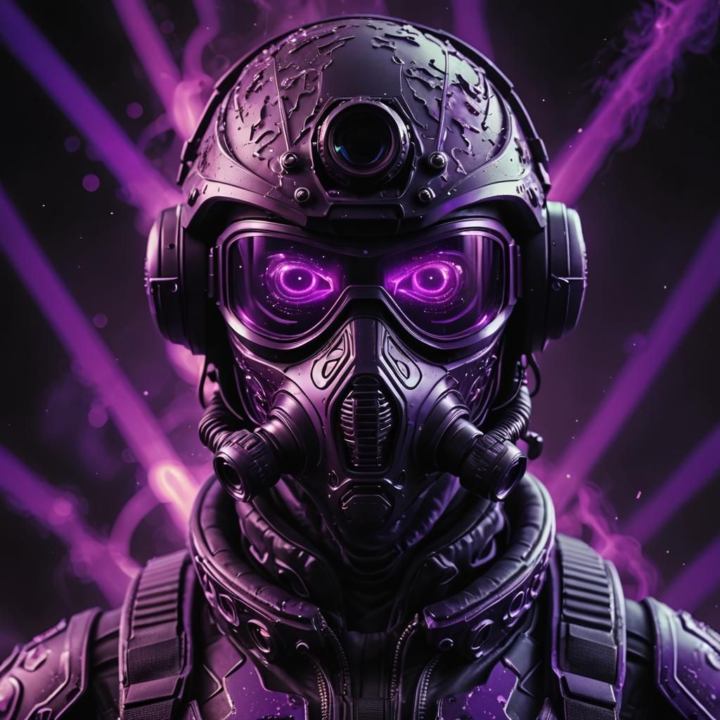 Futuristic Alien Soldier Portrait in 3D