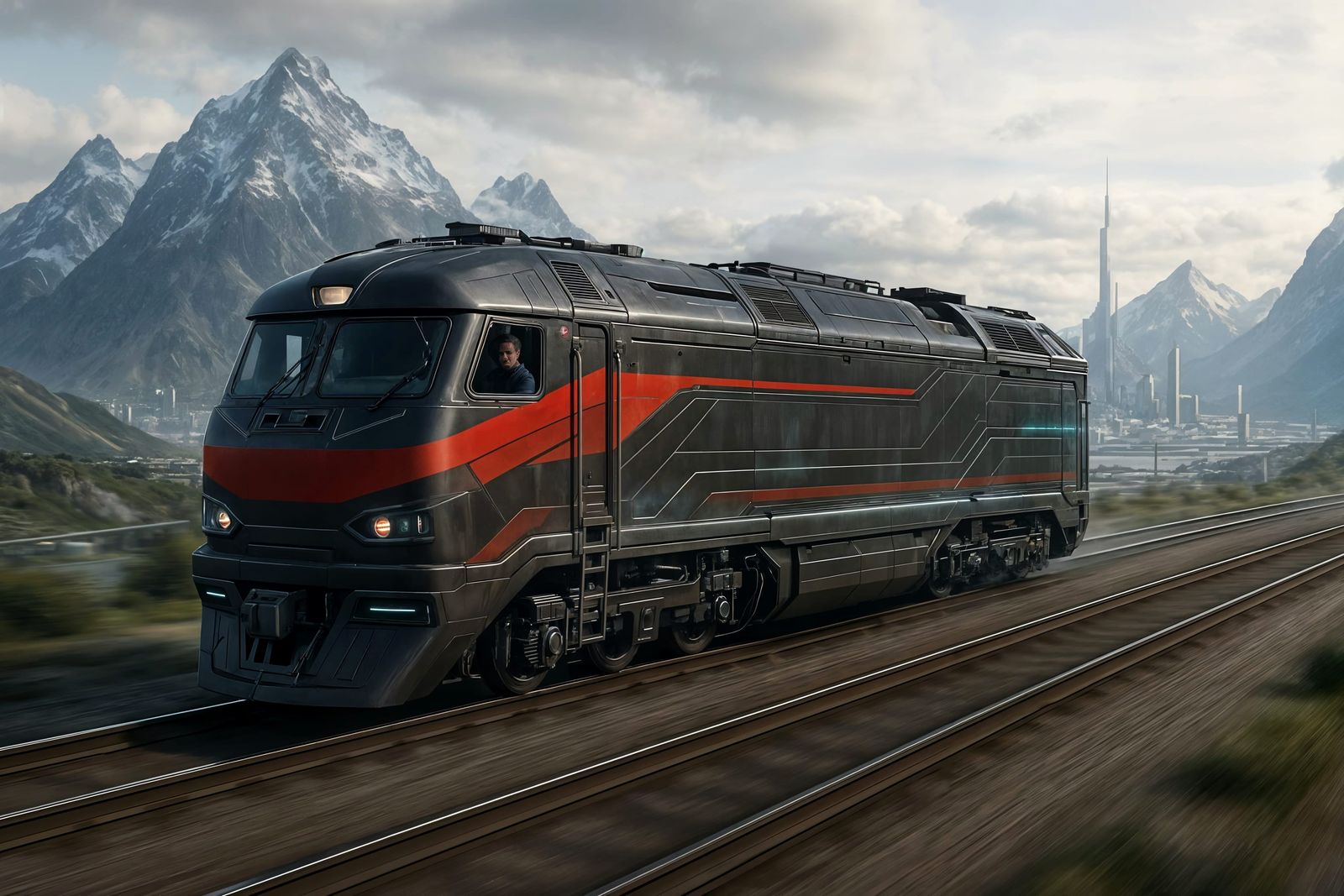 Futuristic High-Speed Train in Photorealistic Detail