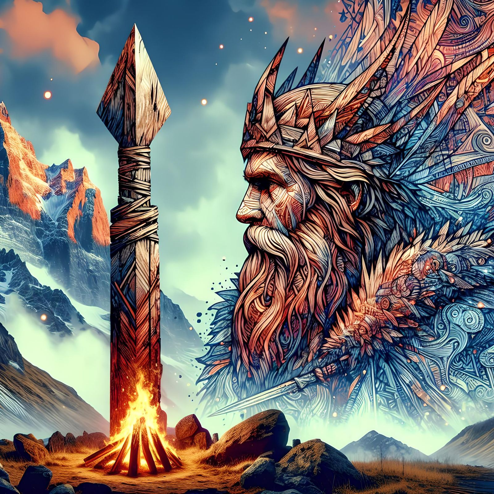 Dwarf Warrior Runic Waypost Double Exposure